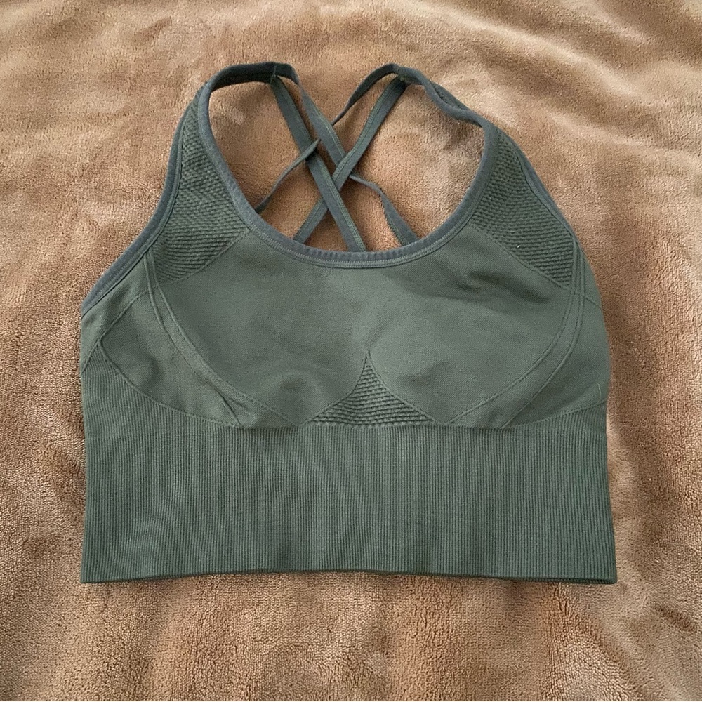 Velocity Women's Small Olive Green Sports Bra workout activewear yoga running